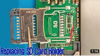 How to replace mobile phone memory card sd card holder slot @RamanMobileRepair