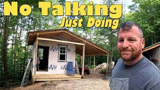 Building Alone: Wiring and Insulating My Off-Grid Cabin in the Woods -ASMR -No Talking Just Work