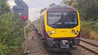 Class 360: EMR 360105 + 103 Arrive At Corby Station