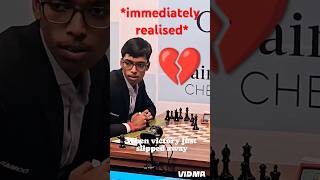 Heartbreak for Praggnanandhaa against Gukesh !! | #chess #chessshorts #praggnanandhaa #gukesh