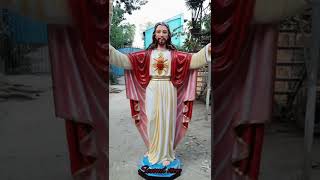 Painting Jesus Christ The Redeemer fiber casting statue #shorts #youtubeshorts #jesus#art