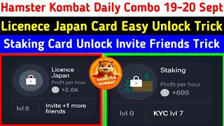 Hamster Kombat Daily Combo Staking Card Unlock Trick Today 19-20 September Daily Combo