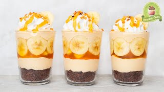 No Bake Caramel and Chocolate Dessert Cups with Banana 🥮 Cream Caramel Dessert