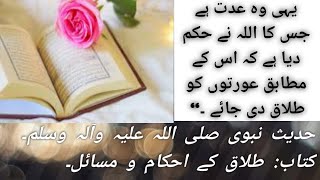 حدیث نبوی صلی اللہ علیہ وآلہ وسلم۔ کتاب: طلاق کے احکام و مسائل۔@Islamicvlogs78644