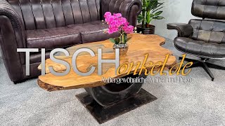 Einzigartiger Couchtisch aus Teak Baumscheiben!