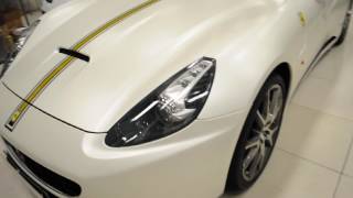 Satin Pearl White Ferrari California by Wrap Workz Hong Kong