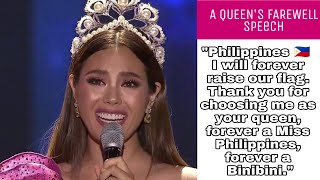 CATRIONA GRAY's FAREWELL SPEECH AT BINIBINING PILIPINAS 2019 | #BinibiningPilipinas #BbPilipinas2019