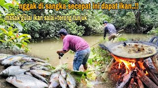 NGGAK DI SANGKA DAPAT IKAN SECEPAT INI..!! MUKBANG GULAI IKAN SALAI+TERONG TUNJUK