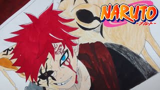 How To Draw "Gaara"(Half -Transformed)(Tutorial)||Naruto ❤️