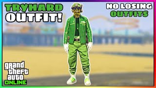 Green Joggers Invisible Torso Glitch Tryhard Modded Outfit (No Transfer) (GTA Online)