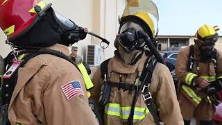 36th Civil Engineer Squadron firefighters conduct fire response procedures #army #military