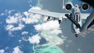 A-10C Thunderbolt II Refuel Over the Atlantic Ocean.