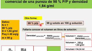 Normalidad de Ácido Sulfúrico comercial