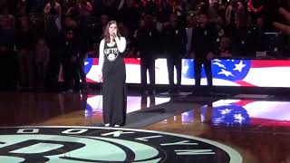 Mercedes Pescevich, National Anthem, Nets v. Blazers, 11/24/17