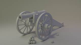 Russian 6 pounder gun (1812) Timelapse Blender 3D / Процесс создания 6 фунтовой пушки (1812)