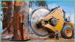 AMAZING Fastest Big Chainsaw Cutting Tree Machines Skills | Tree Felling Climbing With Chainsaw