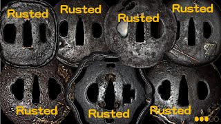 Why Japanese HAND GUARDS is rusted for centuries. #katana #handguard