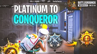 DAY - 1 PLATINUM TO CONQUEROR IN BGMI 🔥 SOLO RANK PUSH TIPS AND TRICKS ✅