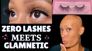 GLAMNETIC!! THE BEST MAGNETIC EYELASHES??| ALOPECIA REVIEW | EASY HOW TO 👩🏼‍🦲❤️