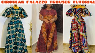 Circular Palazzo Cutting and Stitching / How to Cut and sew a Circular Palazzo Trouser