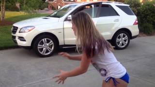 Sammy and Mimi ~ basketball goal trick ~ June 2013