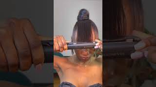 QUICK AND EASY BUNS & BANGS PONYTAIL IN 5MINS #shorts #protectivehairstyles #hairtutorial