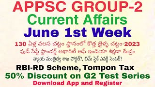 Group-2 Current Affairs June 1st week top MCQ's| GSWS| National, International, AP|Amusing Stuff App