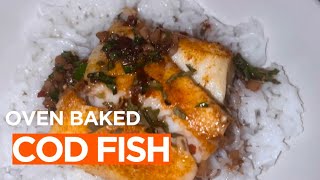 4 INGREDIENTS ONLY! SIMPLE OVEN BAKED COD FISH FILLETS | EASY TASTY FISH RECIPE