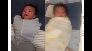 VERY SWEET! 2,5 months baby wakes up and smiles (Bayi Lahir) Winter Baby