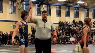 Kaleb Zahn at regionals Bayport WI 2023 win by pin Oconto Blue Devils