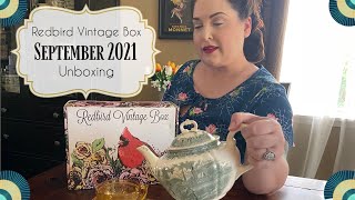 Redbird Vintage Box September 2021 Unboxing - Vintage Accessories & Dish Ware