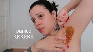 TENTEI FAZER CERA CASEIRA *spa day do desespero kkkkk*