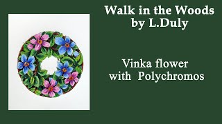 Vinka flower with  Polychromos #Coloring in 'A Walk in the Woods' #adultcoloring