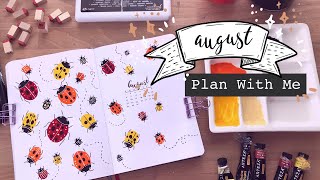 PLAN WITH ME ll August 2021 Bullet Journal ll Ladybugs Theme