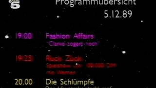 Tele 5 Programm Vorschau 5.12.1989