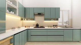 Acrylic Kitchen Cabinet Colour Combination | Modular Kitchen Interior | Glassy Acrylic vs Laminate