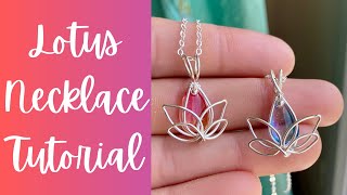 Wire Lotus Necklace with Bead Inside 🪷 Wire Wrap Tutorial