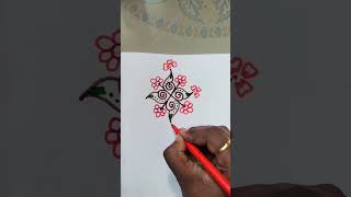 3×3 dot rangoli designs for beginners #rangolidesigen #youtubeshorts