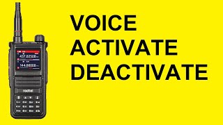 Radtel RT-470X - Voice Activate - Deactivate - Голосовая активация – деактивация