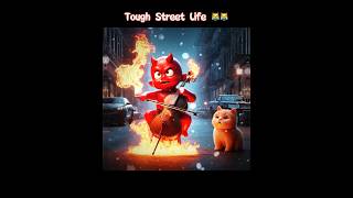 Tough Street Life but A Happy Ending#cat #funy #street