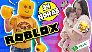 24 HORAS siendo un PERSONAJE DE ROBLOX en la VIDA REAL 🤪