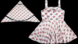 Off Shoulder Umbrella Cut Baby Frock Cutting and Stitching Very Easy | Baby Strap Shoulder Frock