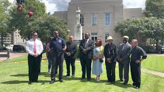 Chief of Minority Affairs Carlos Harvin, Bishop Douglas Deshotel Speak Before Mouton Statue Removal