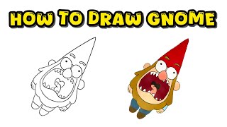 Follow Along and Learn How to Draw Crazy Gnome from Gravity Falls Step by Step