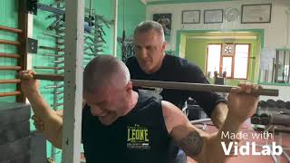 Miloš Šarčev puts Miša Bačulov trough his giant set back training