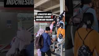 Congested area Cikarang Station ‼️ KRL commuter line Indonesia | Indonesian Railways #railfans