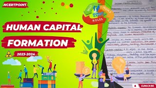 Notes For Class 12  Economics Chapter 4 Human Capital Formation In India Session