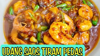 Udang masak saos tiram campur cabe rawit rasa nya enak bikin selera makan