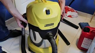 Обзор промышленного пылесоса KARCHER. Работа фильтров через 4 см пыли и мусора. Рекомендую!!!