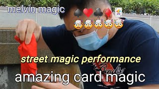 unbelievable card magic street magician by MELVIN MAGIC malaysia 🇲🇾 🎩